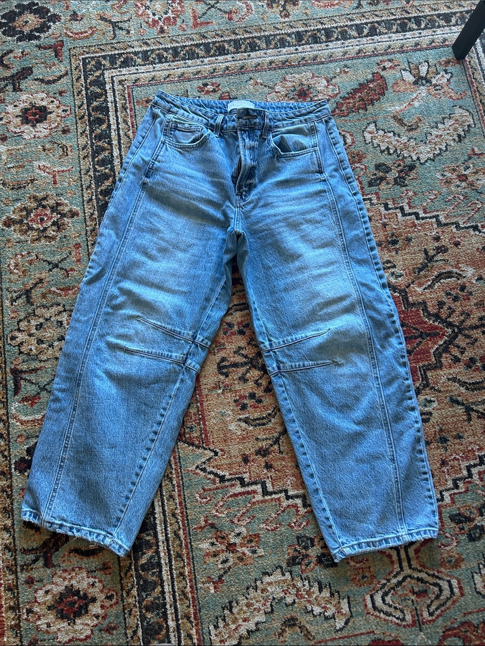 VERVET BY FLYING MONKEY Women’s Barrel Light Blue Jeans